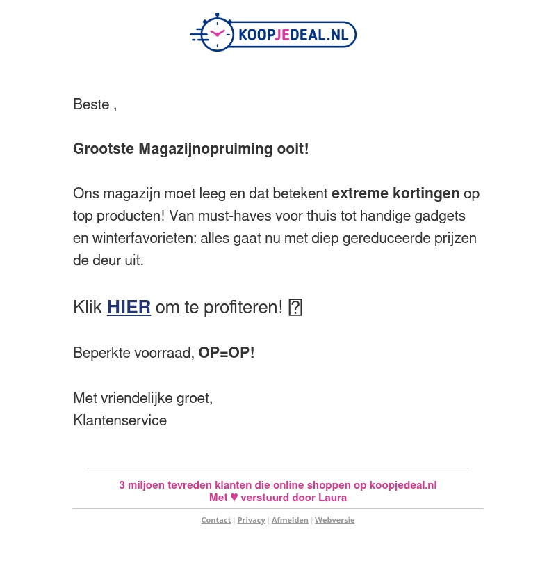 Laatste stuks, Laatste kans ⏳ Laatste stuks, Laatste kans ⏳