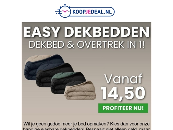 Dekbed & Overtrek in 1 voor 14,50❗