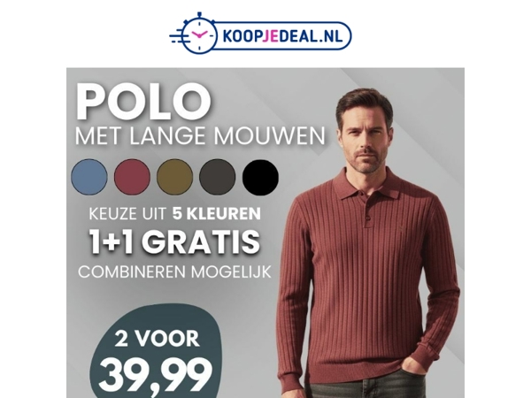 Nieuw: Polo met Lange mouwen 39,99 💥