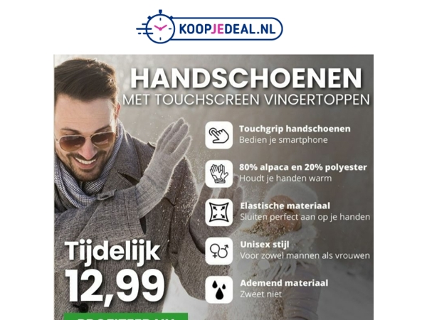 Nieuw: Touch Handschoenen 12,99 🧤