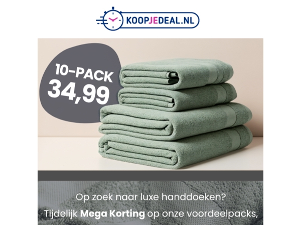 10 Handdoeken voor €34,99 🧺