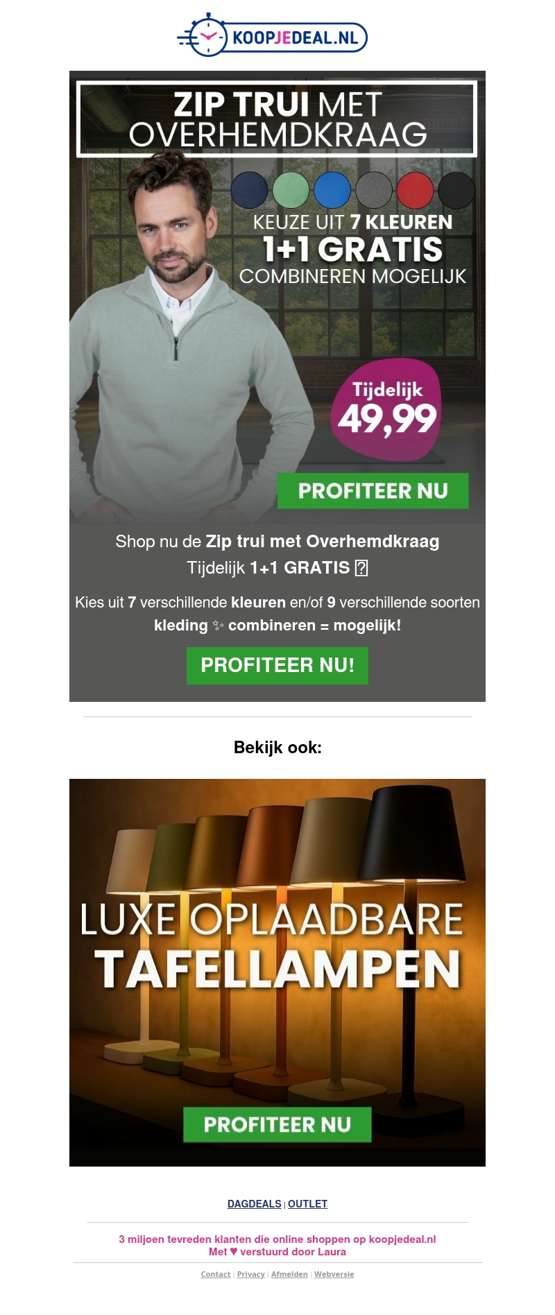 Zip Trui Overhemdkraag 1+1 GRATIS! Zip Trui Overhemdkraag 1+1 GRATIS!