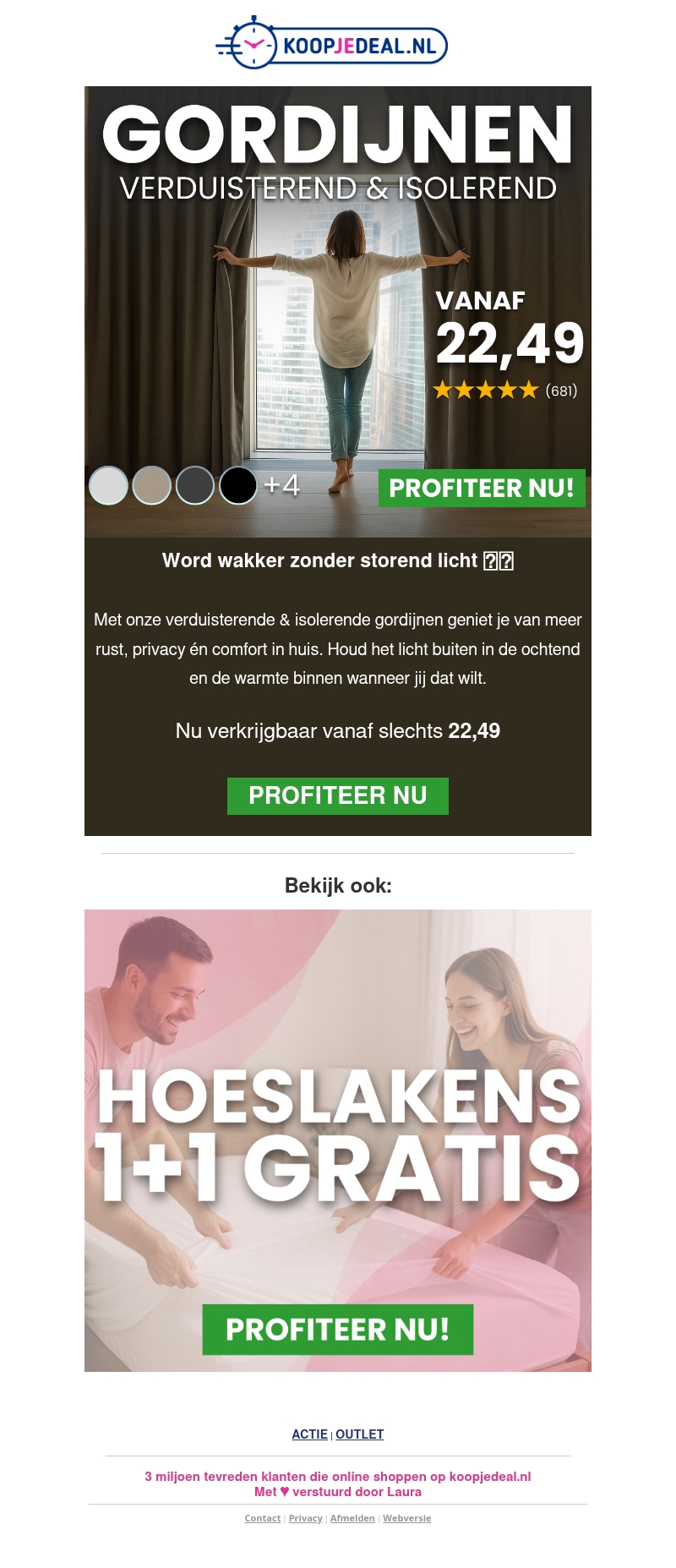 Verduisterende Gordijnen nu 22,49 π Verduisterende Gordijnen nu 22,49 π