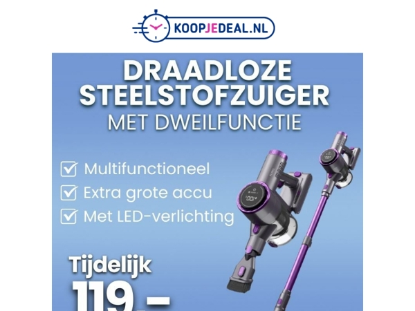 Nieuw: Steelstofzuiger met Dweilfunctie 🧹