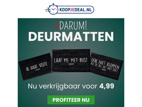 #Darum Deurmatten nu 4,99!