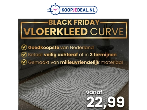 Hoogpolig Vloerkleed Curve nu 22,99 🤯