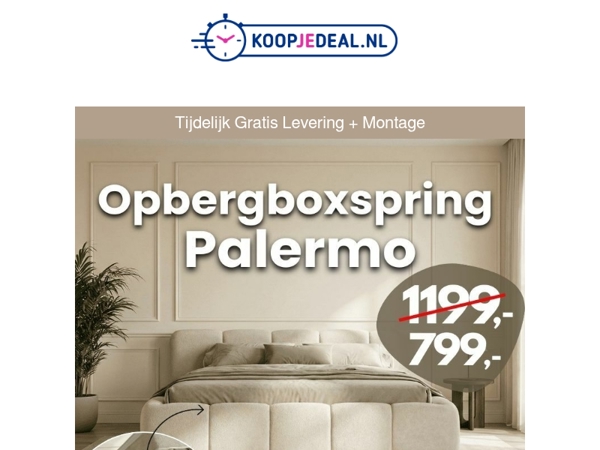 €400 Korting op een Boxspring met Opbergruimte?