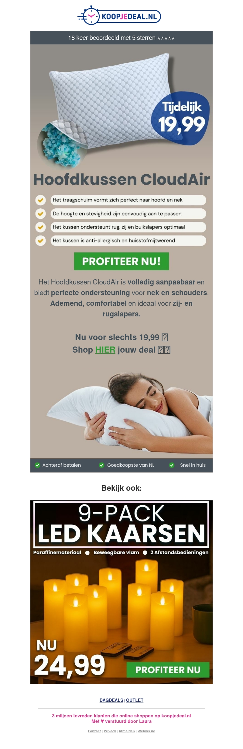 Nieuw: Hoofdkussen CloudAir 19,99 ☁️ Nieuw: Hoofdkussen CloudAir 19,99 ☁️