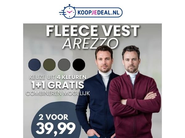 Zip-up Fleece Vesten 1+1 Gratis 💰
