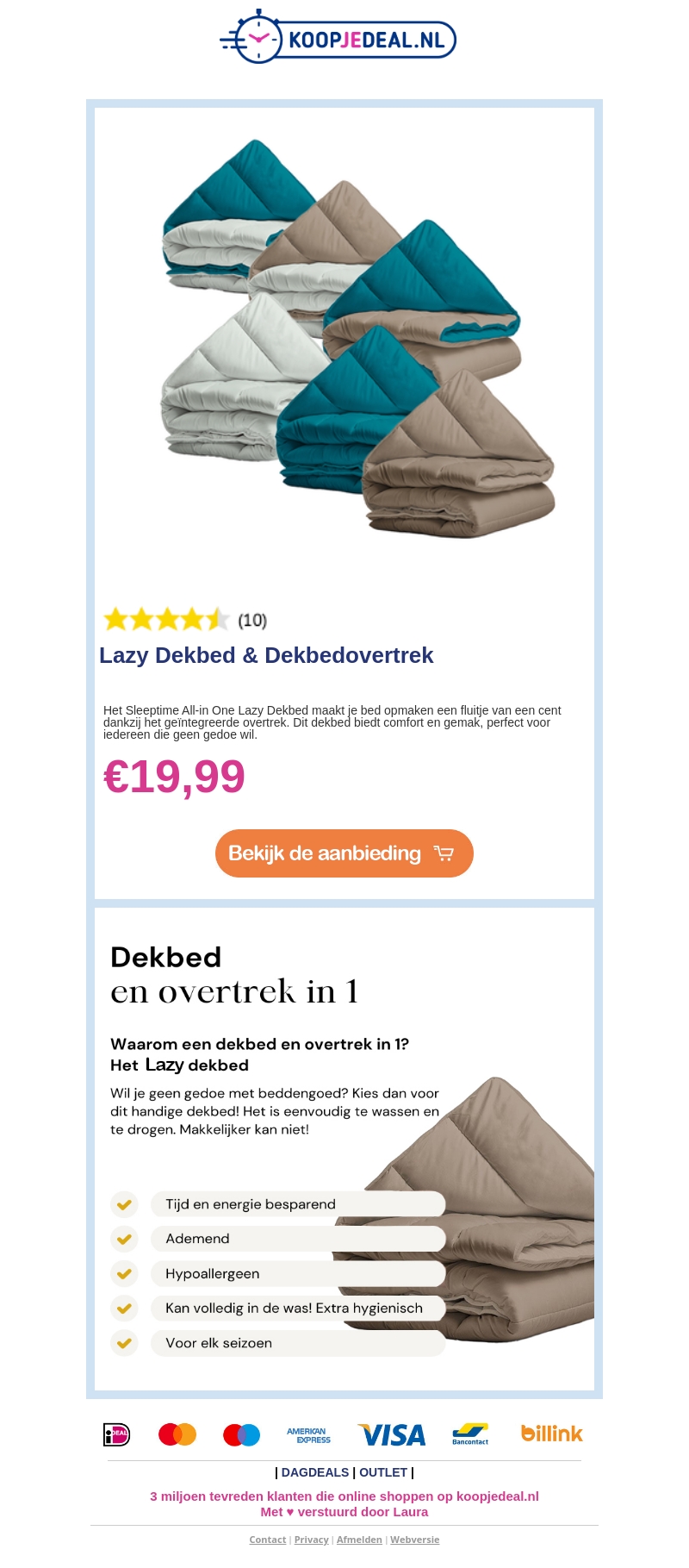 ACTIE: Lazy Dekbed tijdelijk €19,99✨ ACTIE: Lazy Dekbed tijdelijk €19,99✨