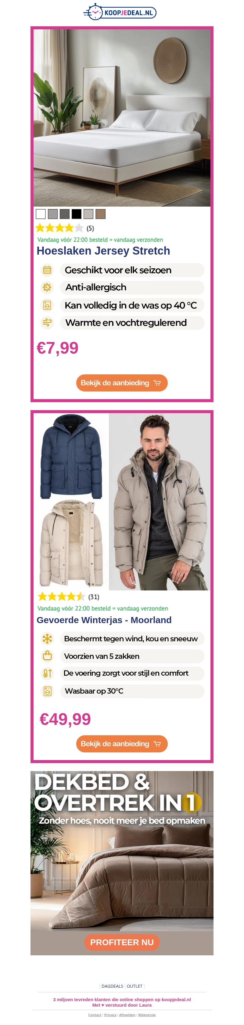 Hoeslaken Jersey Stretch €7,99 ⚠️ | Gevoerde Winterjas €49,99 🧥 Hoeslaken Jersey Stretch €7,99 ⚠️ | Gevoerde Winterjas €49,99 🧥
