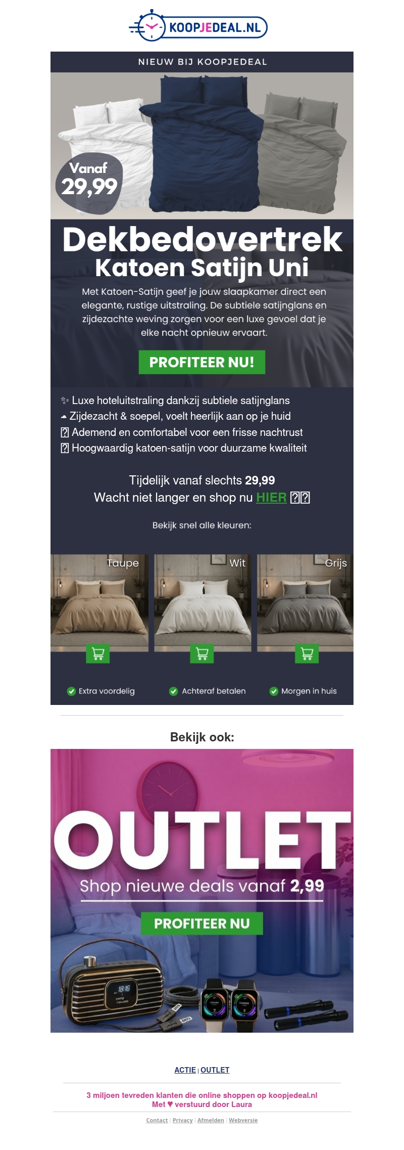 Nieuw: Luxe Dekbedovertrekken 29,99 Nieuw: Luxe Dekbedovertrekken 29,99