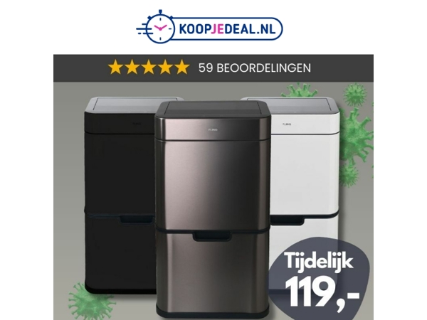 3-in-1 Sensorprullenbak 60L Nu 119,-