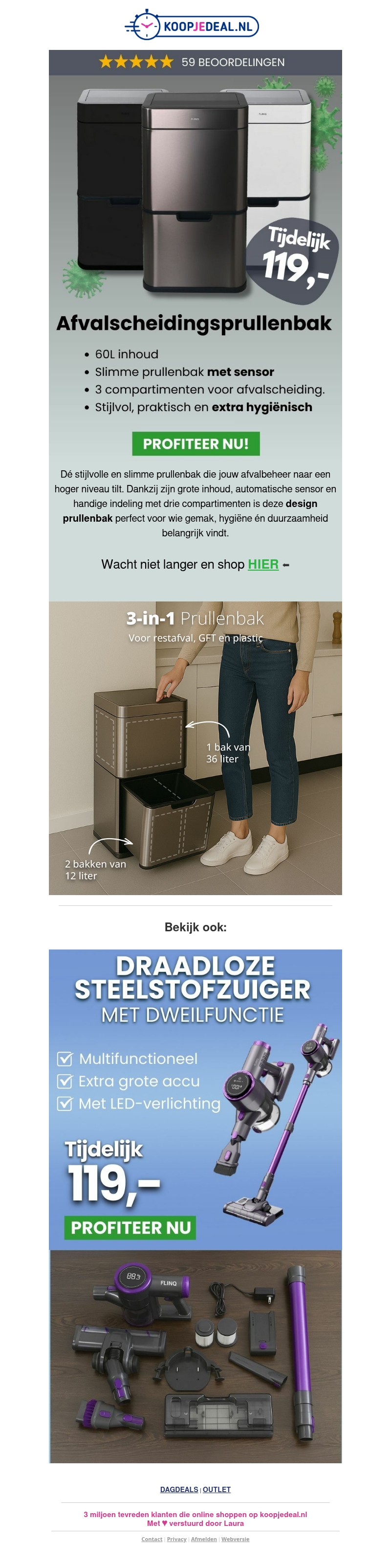 Prullenbak 60L met Flinke Korting π Prullenbak 60L met Flinke Korting π