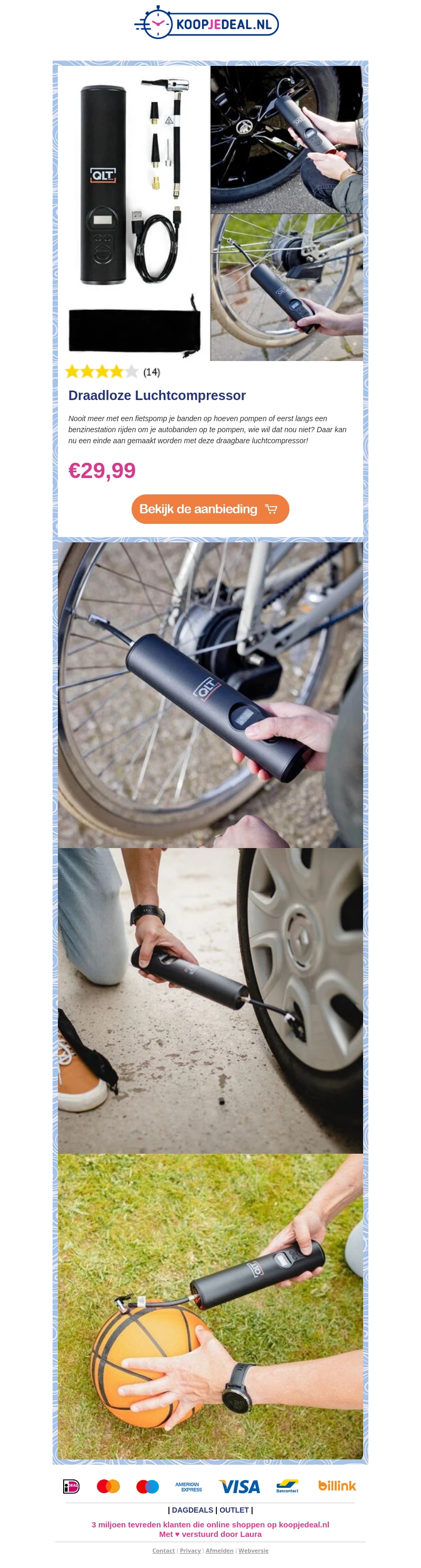 Draadloze Luchtcompressor €29,99 🌬️ Draadloze Luchtcompressor €29,99 🌬️