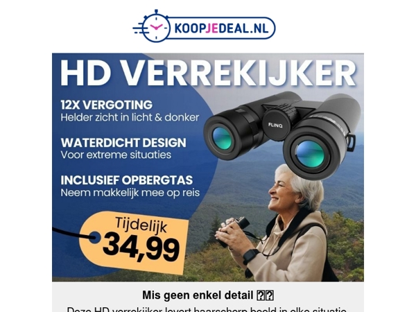 Nieuw: HD Verrekijker voor 34,99 🔎