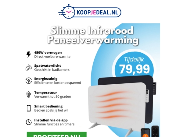 Slimme Paneelverwarming nu 79,99 ♨️