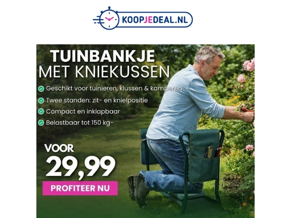 Inklapbaar Tuinierbankje nu 29,99!