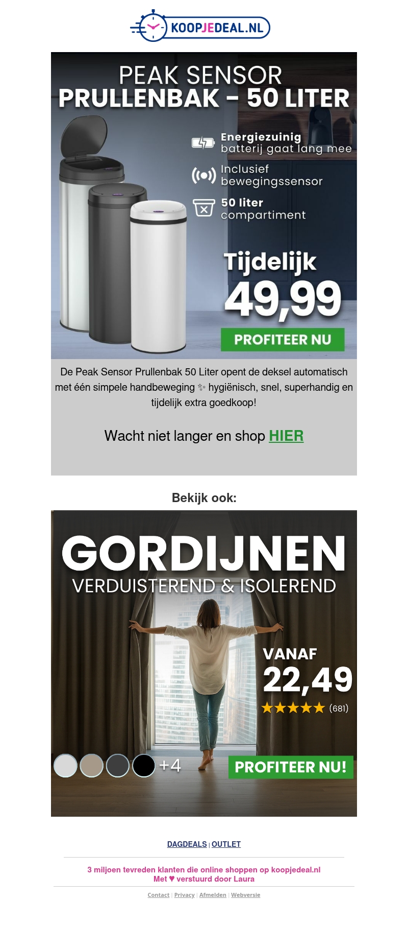 Laatste Kans: Prullenbak 50L nu 49,99 ⏰ Laatste Kans: Prullenbak 50L nu 49,99 ⏰