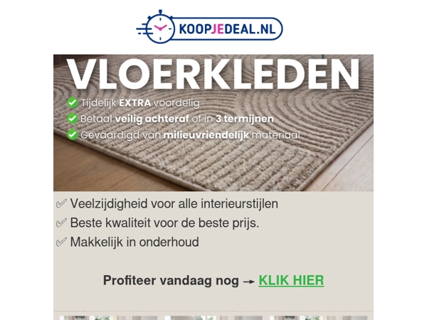 Actie: Vloerkleden vanaf 24,99 🤯