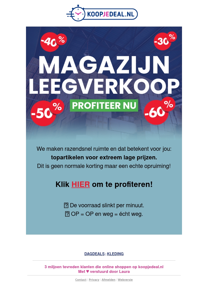 Ons hele Magazijn Moet Leeg π Ons hele Magazijn Moet Leeg π