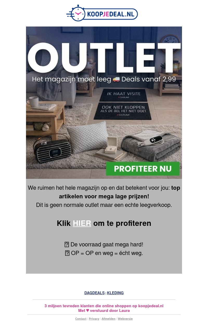 Outlet ๐ Het Magazijn moet leeg Outlet ๐ Het Magazijn moet leeg
