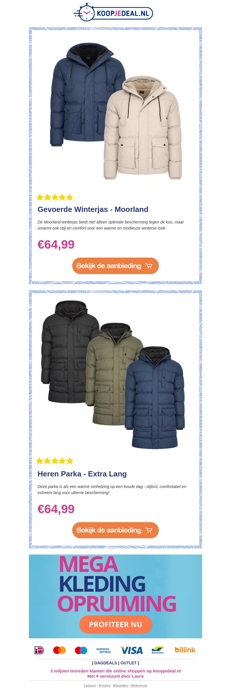 Gevoerde Winterjassen €64,99 🧥 Gevoerde Winterjassen €64,99 🧥