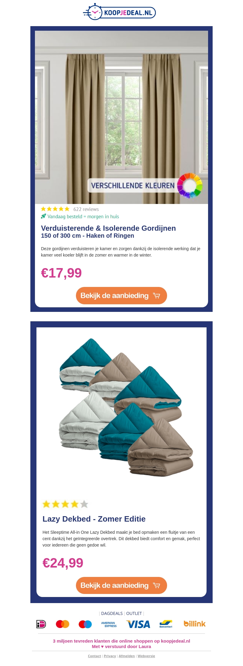 Gordijnen voor €17,99 🌙 | Lazy Dekbed voor €24,99 💤 Gordijnen voor €17,99 🌙 | Lazy Dekbed voor €24,99 💤