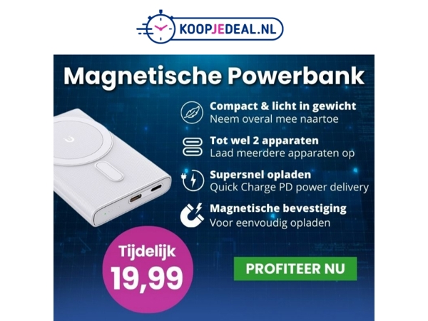Magnetische Powerbank nu 19,99 ⚡