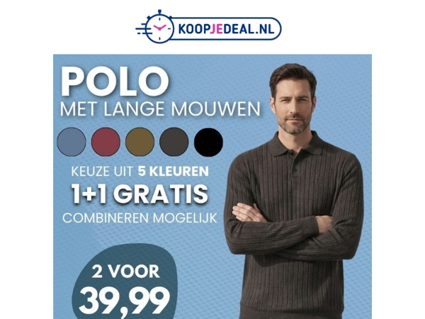2 Longsleeve Polo's voor 39,99 😱