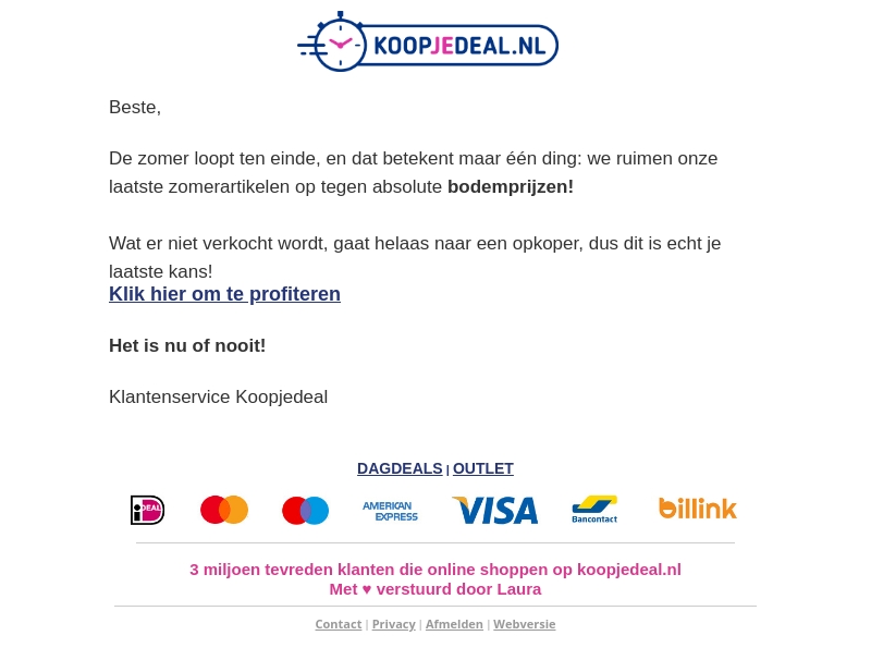 Je bent geselecteerd Je bent geselecteerd
