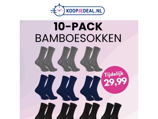 10 Paar Bamboesokken nu 29,99 🧦