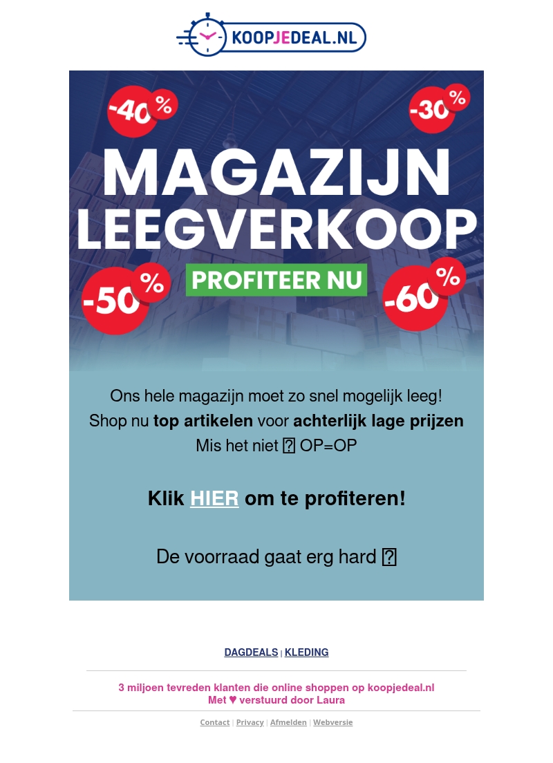 Ons hele Magazijn Moet Leeg! ๐ฆ Ons hele Magazijn Moet Leeg! ๐ฆ