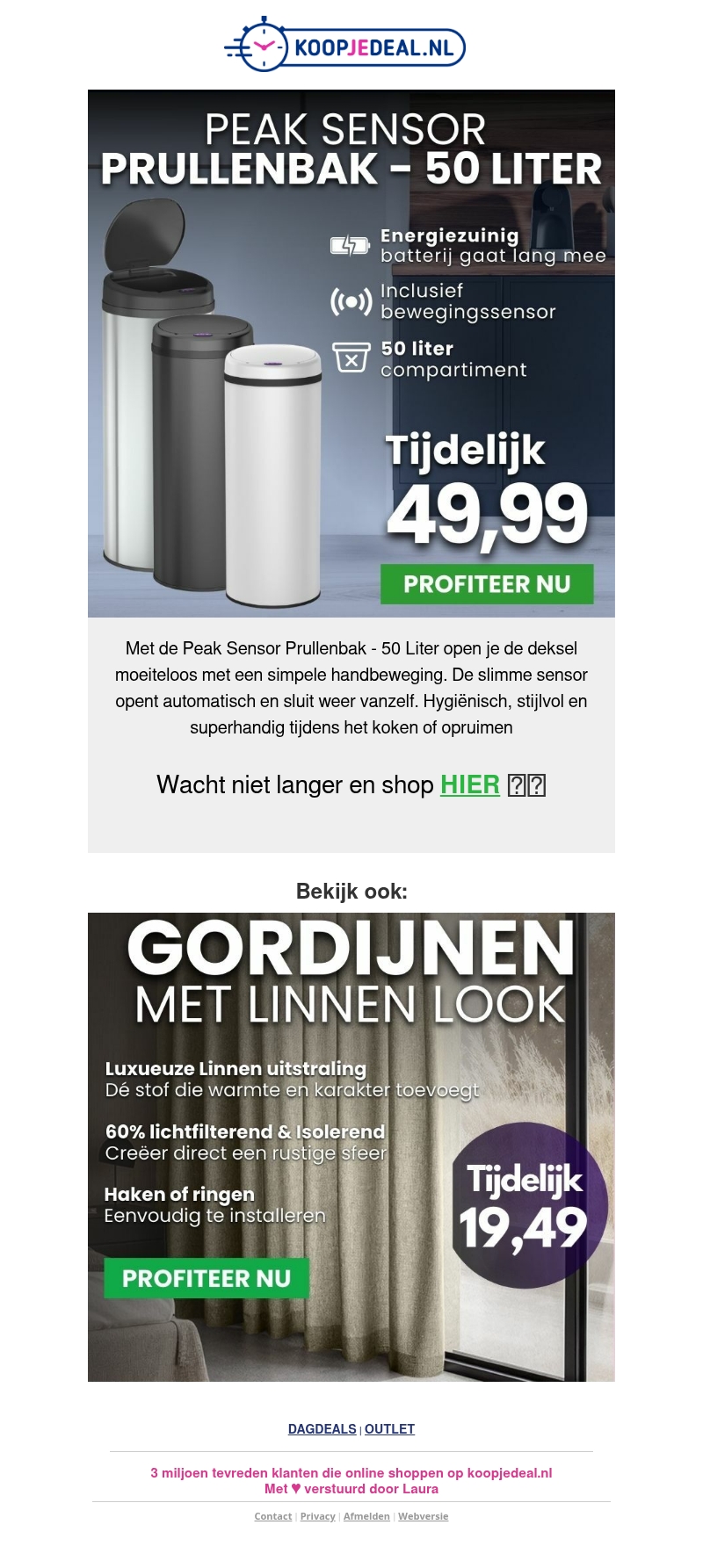 Prullenbak 50 Liter nu 49,99 🦠 Prullenbak 50 Liter nu 49,99 🦠