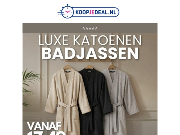 Luxe Katoenen Badjassen nu 17,49 💰