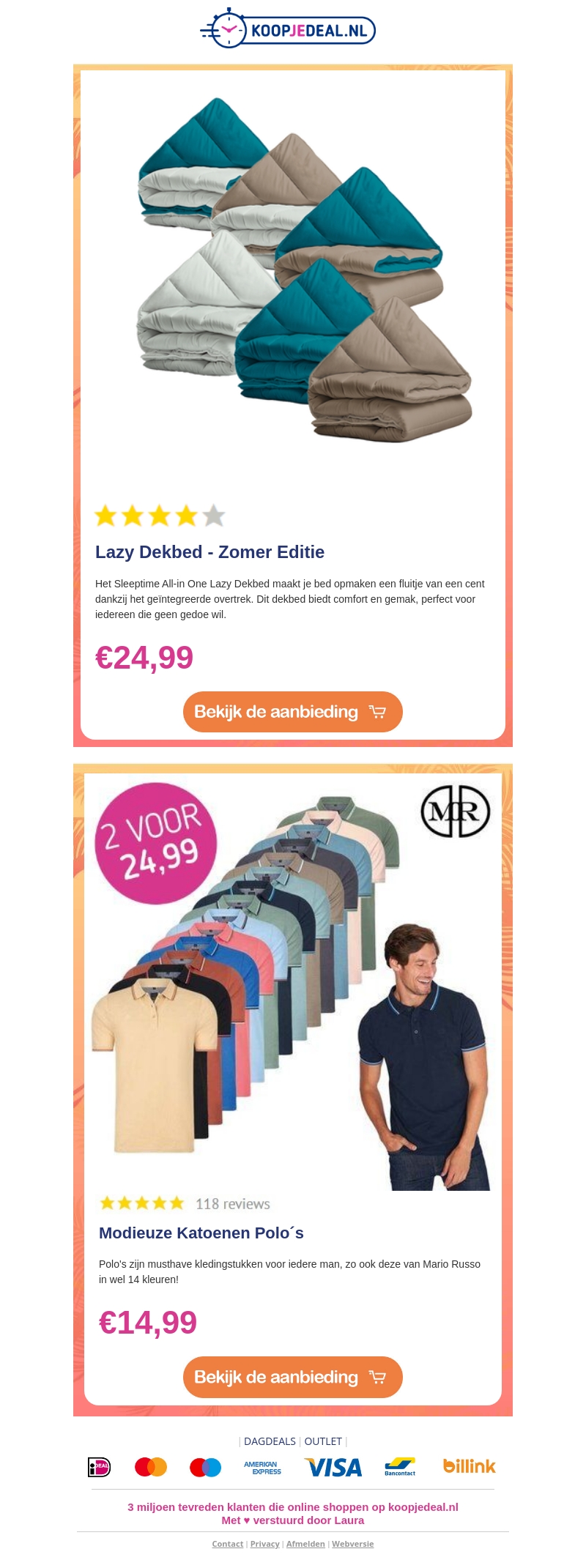 Lazy Dekbed is terug! 💤 | 2 Polo's voor €24,99 👕 Lazy Dekbed is terug! 💤 | 2 Polo's voor €24,99 👕
