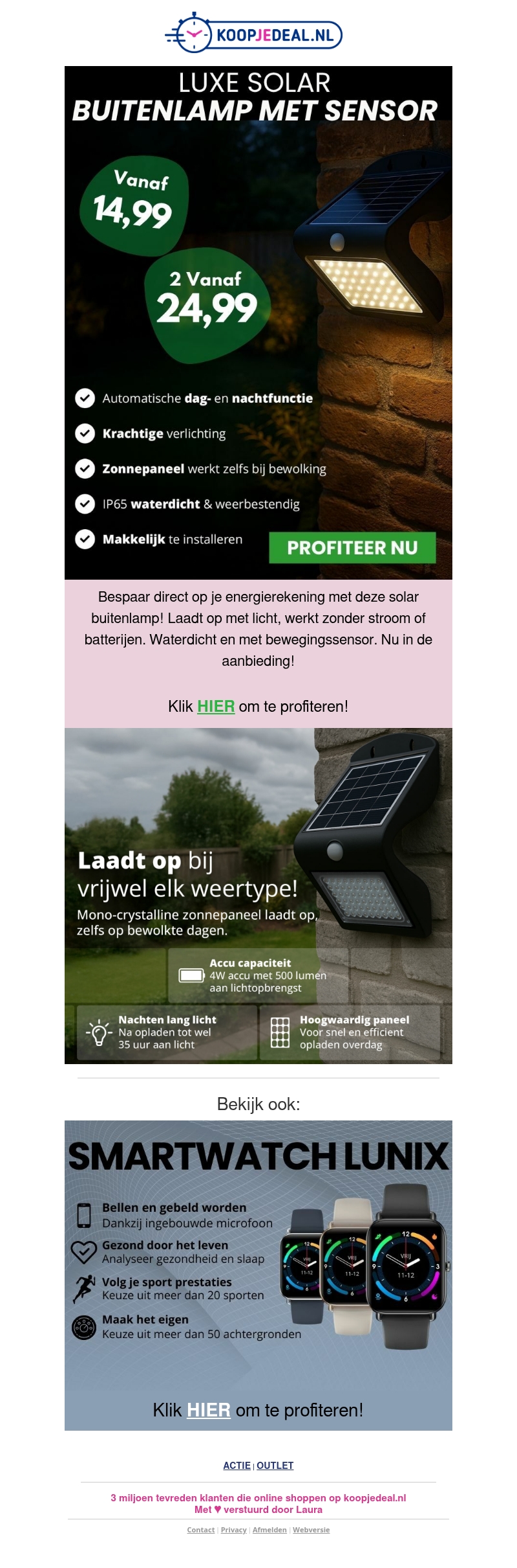 Actie: Solar Buitenlamp met Sensor π‘ Actie: Solar Buitenlamp met Sensor π‘