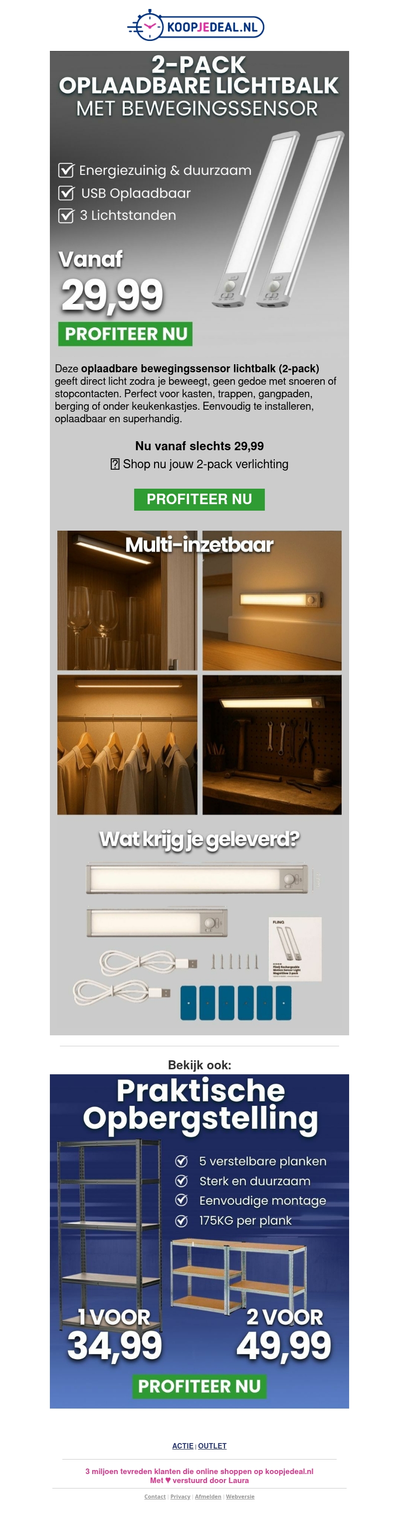 2 Oplaadbare Lichtbalken nu 29,99 ๐ก 2 Oplaadbare Lichtbalken nu 29,99 ๐ก