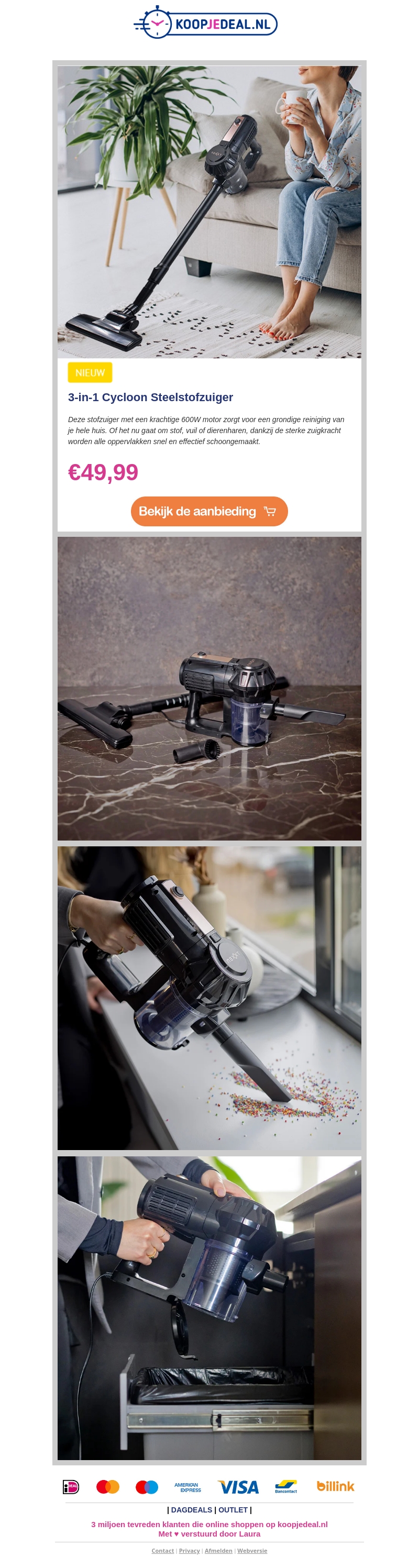 NU: 3-in-1 Steelstofzuiger €49,99! NU: 3-in-1 Steelstofzuiger €49,99!
