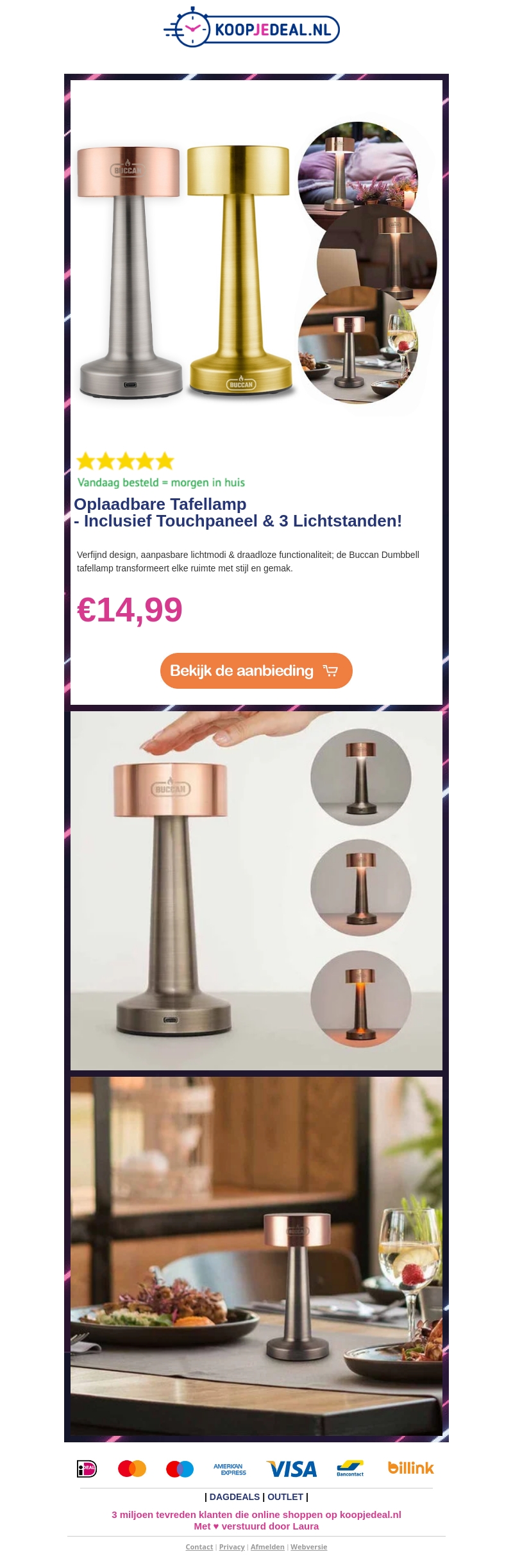 Oplaadbare Tafellamp €14,99 💡 Oplaadbare Tafellamp €14,99 💡