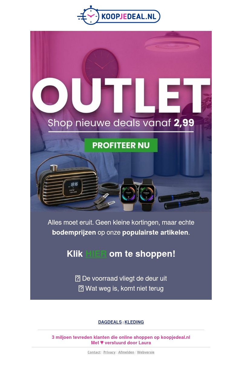 Outlet = Aangevuld met Nieuwe Deals π Outlet = Aangevuld met Nieuwe Deals π