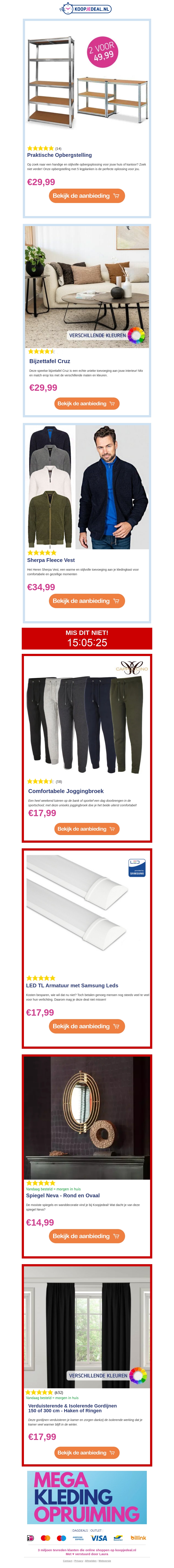 Praktische Opbergstelling €29,99📦 | Bijzettafel Cruz €29,99✨ | Sherpa Fleece Vest €34,99♨ Praktische Opbergstelling €29,99📦 | Bijzettafel Cruz €29,99✨ | Sherpa Fleece Vest €34,99♨