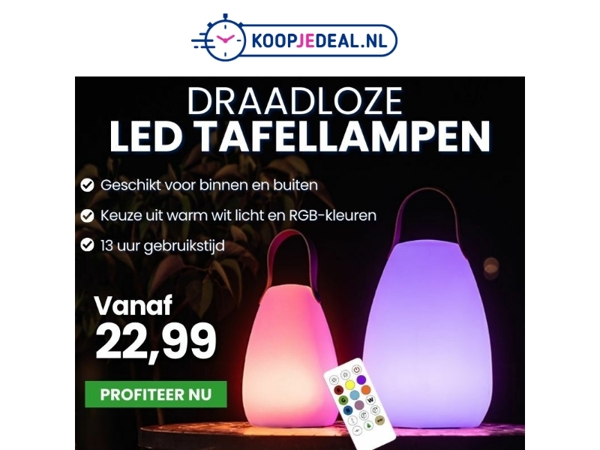 Oplaadbare LED Tafellampen 22,99 💡