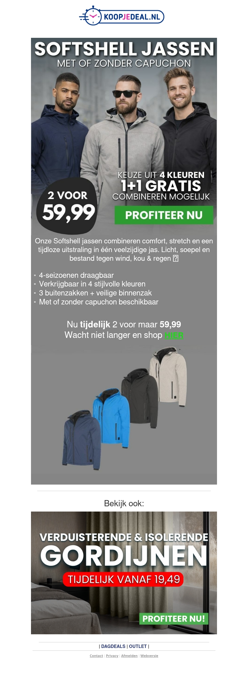2 Softshell Jassen voor 59,99 π§₯ 2 Softshell Jassen voor 59,99 π§₯