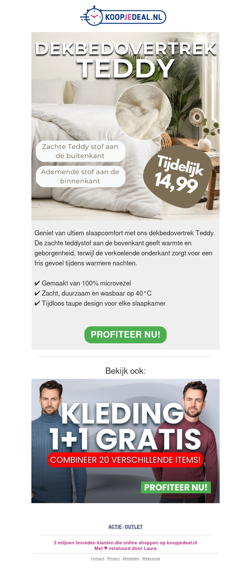 Actie: Dekbedovertrek Teddy nu 14,99❗ Actie: Dekbedovertrek Teddy nu 14,99❗