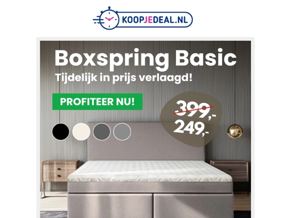 Actie: Luxe Boxsprings vanaf 249,-