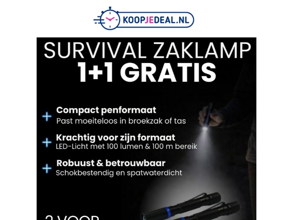 Nieuw: 2 Zaklampen voor 12,99 🔦