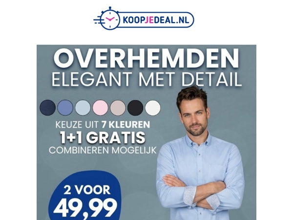 Scoor nu 2 Overhemden voor 49,99 👔