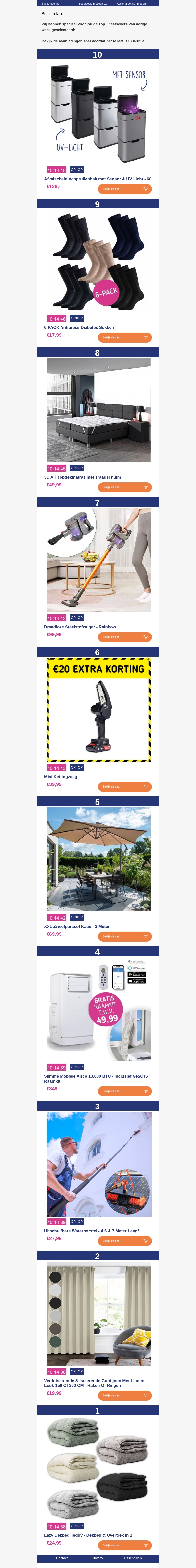 TOP 10 Bestsellers van vorige week 🏆 TOP 10 Bestsellers van vorige week 🏆