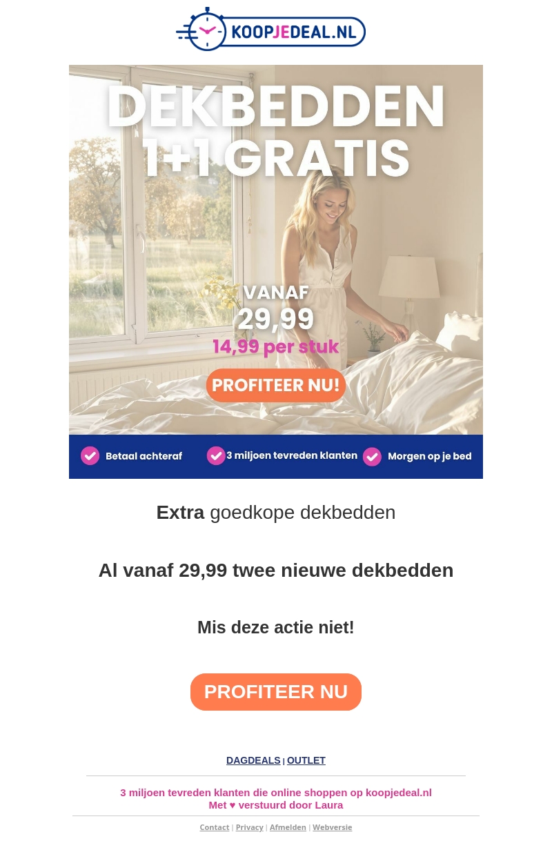 1+1 GRATIS dekbedden 1+1 GRATIS dekbedden